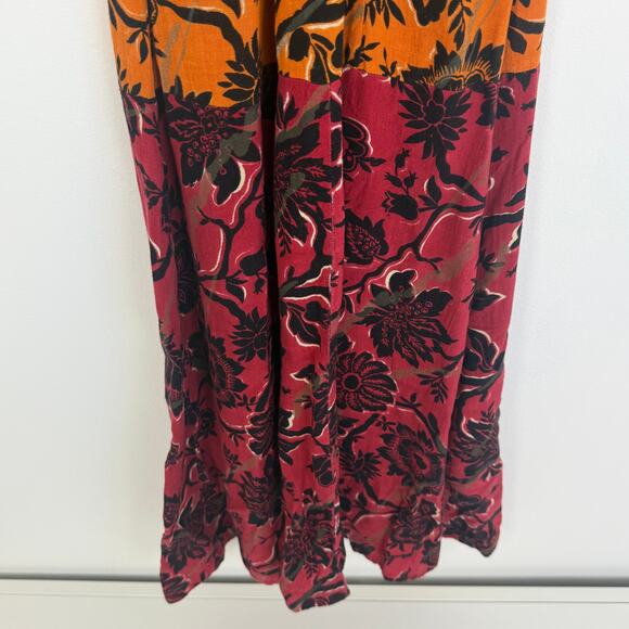 Vero Moda Womens Tanja Sleeveless V-Neck Colorblock Red/Orange Maxi Dress Small - Picture 6 of 10